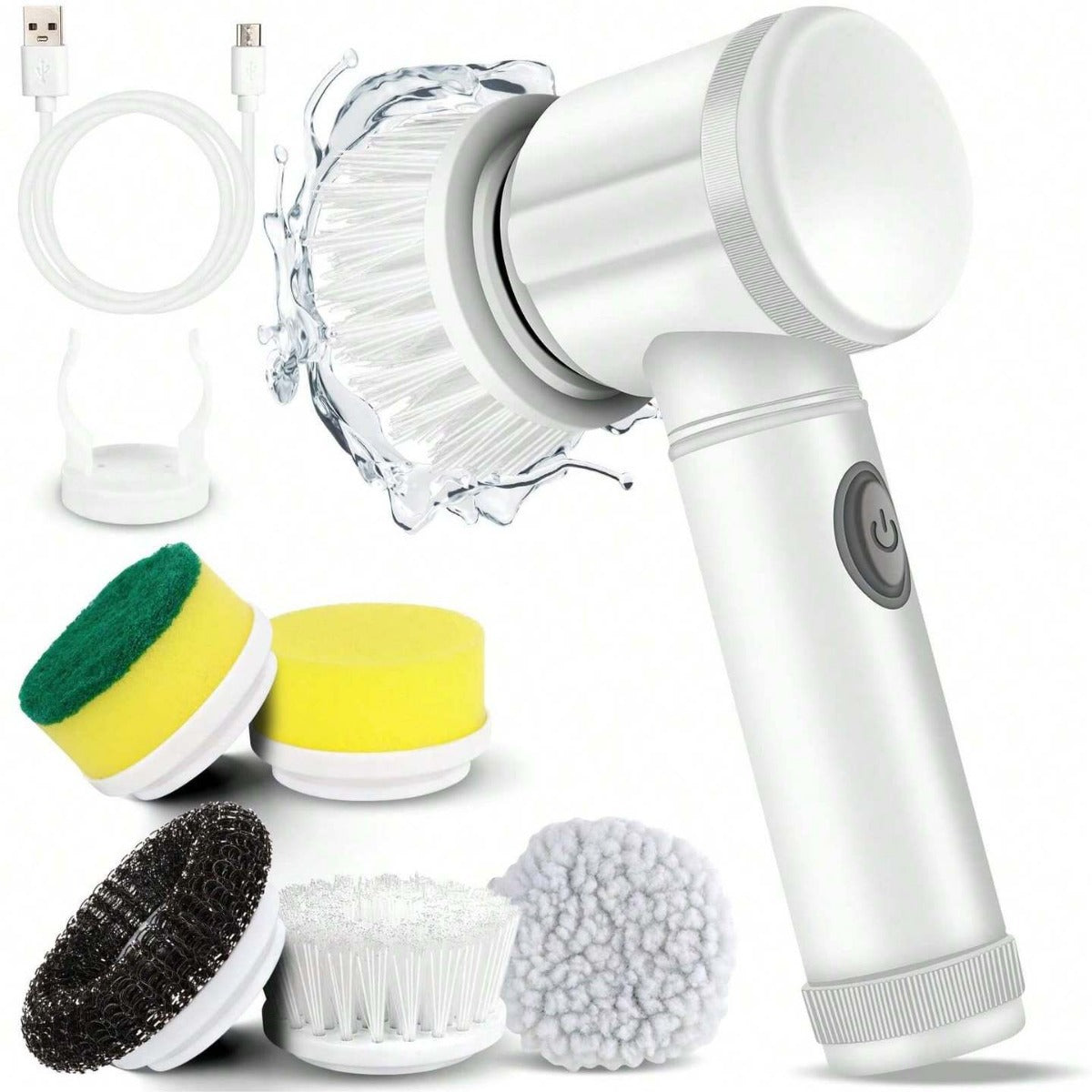 5-in-1 Cordless Electric Cleaning Brush — Rechargeable Power Scrubber