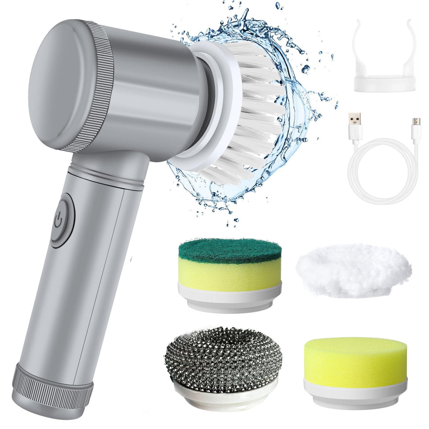 5-in-1 Cordless Electric Cleaning Brush — Rechargeable Power Scrubber