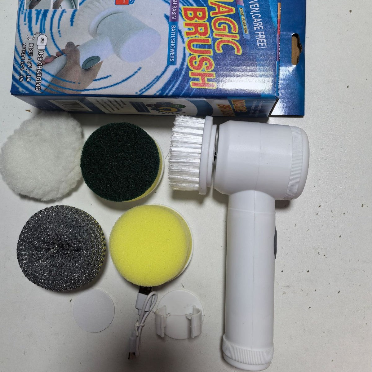 5-in-1 Cordless Electric Cleaning Brush — Rechargeable Power Scrubber